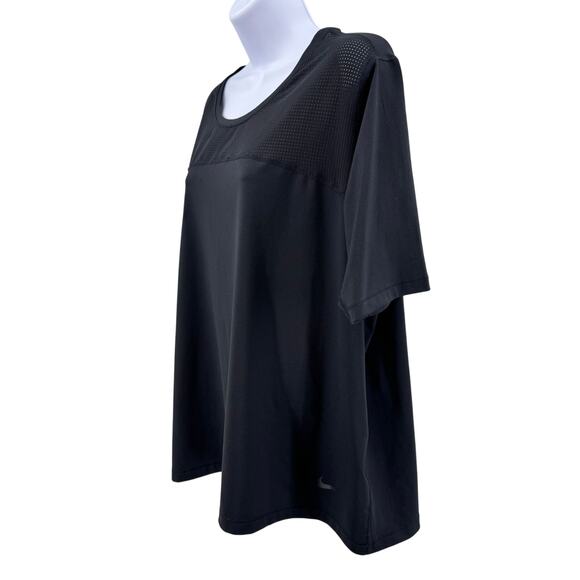 Nike Pro Hypercool Relaxed Black Active Top Womens 3X Plus Crew Neck Mesh Sports - Picture 4 of 11